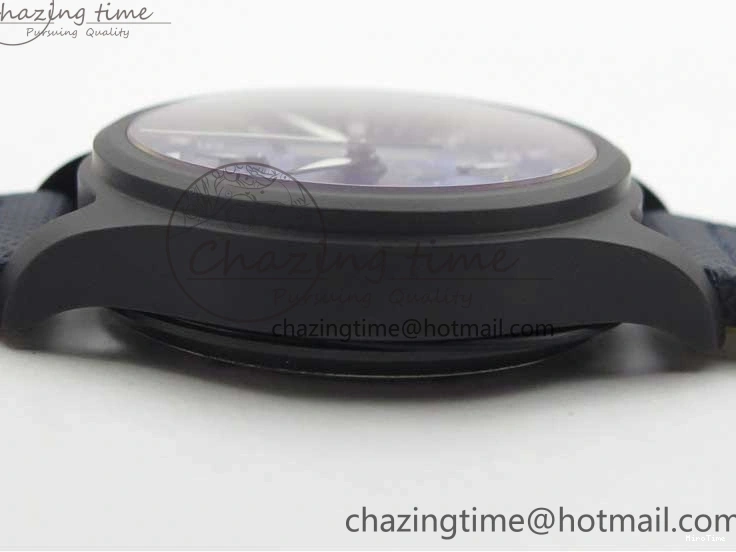 MIROTIME 0304 Reliable Pilot Chrono Blue Angels Black Ceramic ZF Best Edition on Blue Leather Strap A 7088